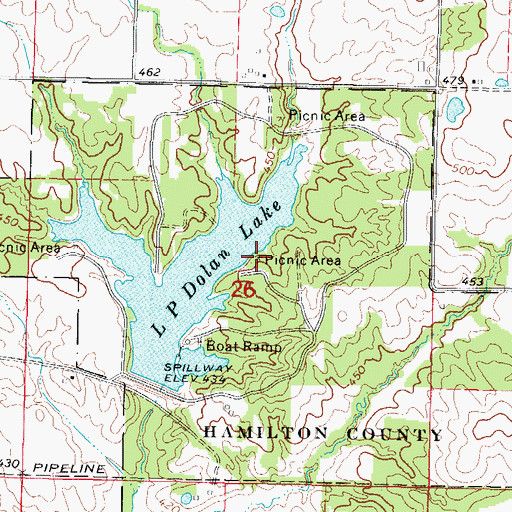 Topographic Map of Kiwanis Point Picnic Area, IL