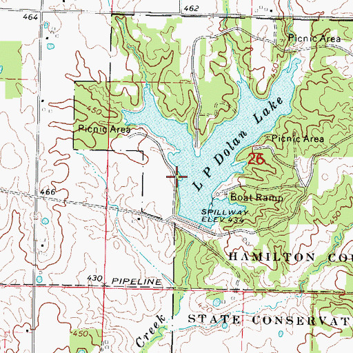Topographic Map of Lakeside View Picnic Area, IL