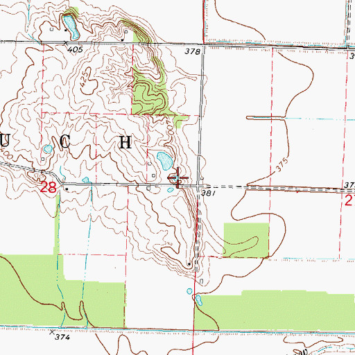Topographic Map of Lower Mill Post Office (historical), IL