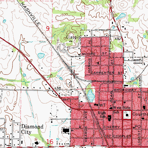 Topographic Map of McLeansboro Junction, IL