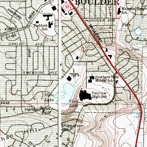 Topographic Map of Viele Park, CO