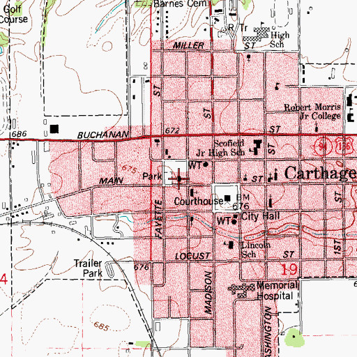 Topographic Map of First United Presbyterian Church, IL