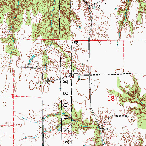 Topographic Map of Fruit Land Post Office (historical), IL