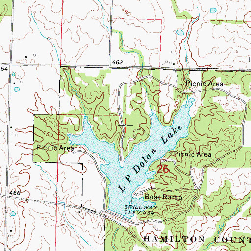 Topographic Map of Piney Wood Camping Area, IL