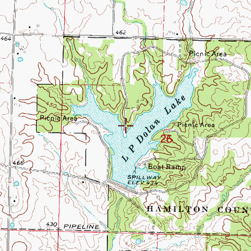 Topographic Map of Rocky Point Picnic Area, IL