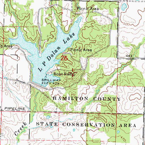 Topographic Map of Shady Rest Picnic Area, IL