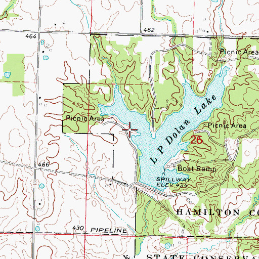 Topographic Map of Sunrise Point Picnic Area, IL