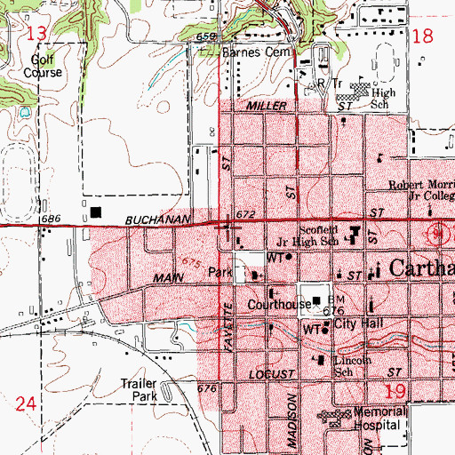 Topographic Map of Immaculate Conception Catholic Church, IL