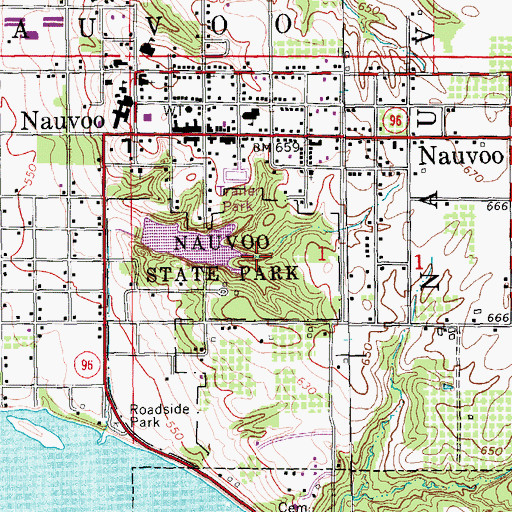 Topographic Map of Locust Lane Nature Trail, IL