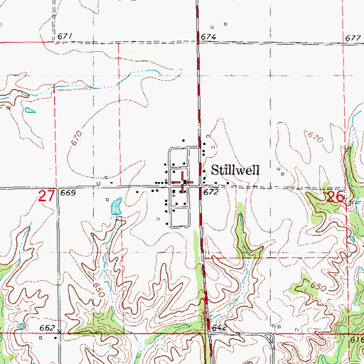 Topographic Map of Stillwell Post Office (historical), IL