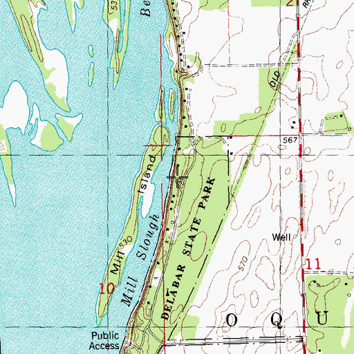 Topographic Map of Great Oaks Picnic Area, IL