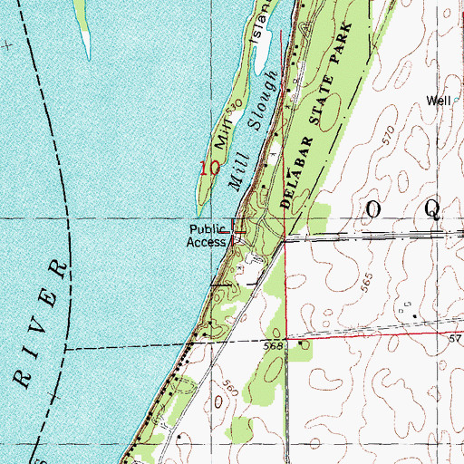 Topographic Map of Sands Picnic Area, IL
