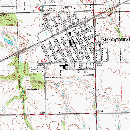 Topographic Map of Southern Elementary School, IL