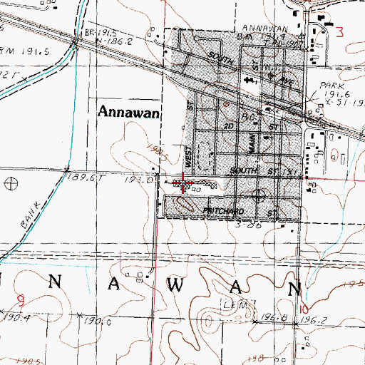 Topographic Map of Annawan Grade School, IL