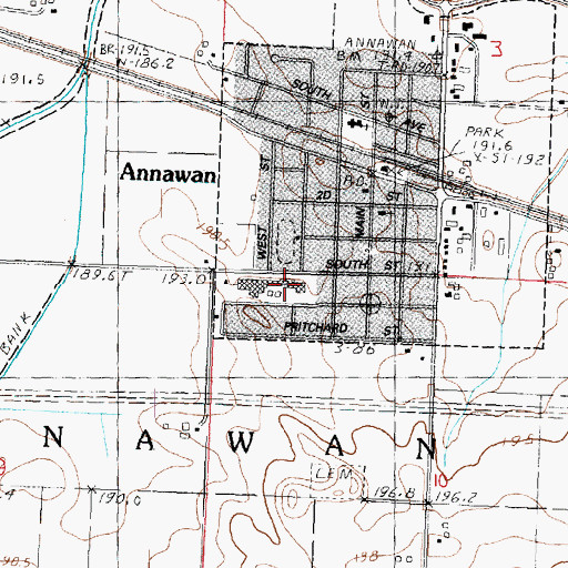 Topographic Map of Annawan High School, IL