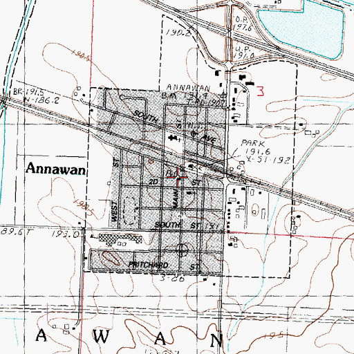 Topographic Map of Annawan Post Office, IL