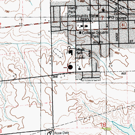 Topographic Map of Cambridge Community Grade School, IL