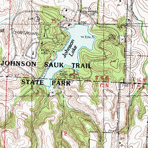Topographic Map of Chief Black Hawk Picnic Area, IL