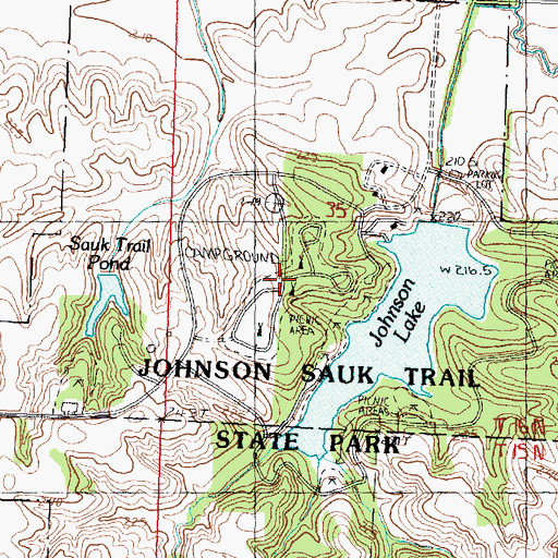 Topographic Map of Chief Keokuk Campground, IL