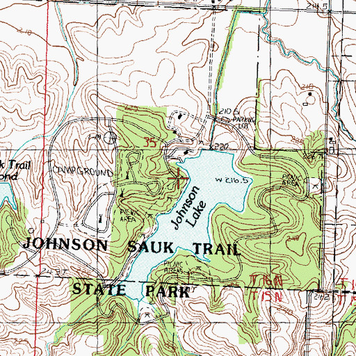Topographic Map of Chief Tecumseh Picnic Area, IL