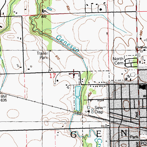 Topographic Map of Church of Christ, IL