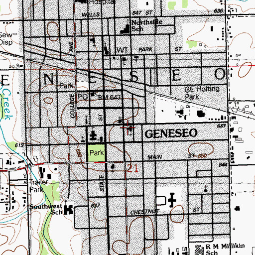 Topographic Map of Concordia Evangelical Lutheran Church, IL