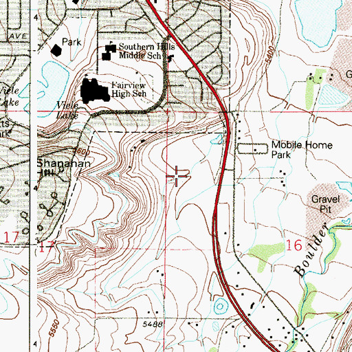 Topographic Map of Upper Bear Creek Ditch, CO