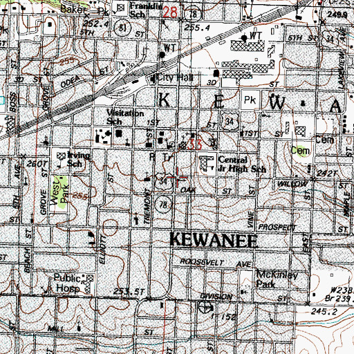 Topographic Map of First Church of Christ Scientist, IL