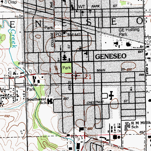 Topographic Map of First Lutheran Church, IL