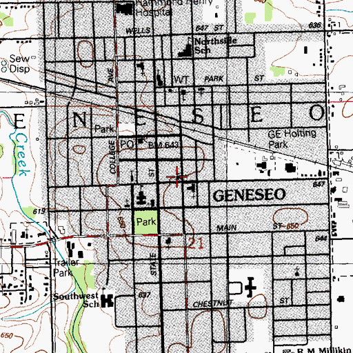 Topographic Map of First Presbyterian Church, IL