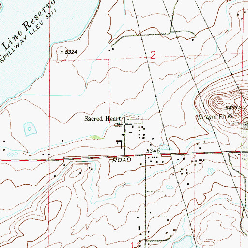 Topographic Map of Sacred Heart of Mary Church, CO