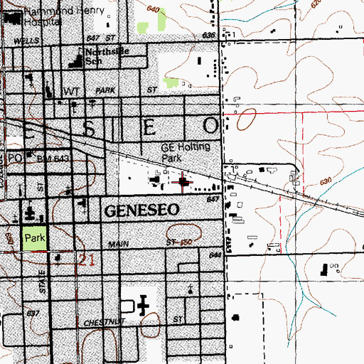 Topographic Map of Geneseo Community Center, IL