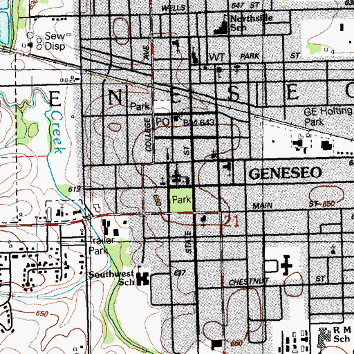 Topographic Map of Geneseo Junior High School, IL