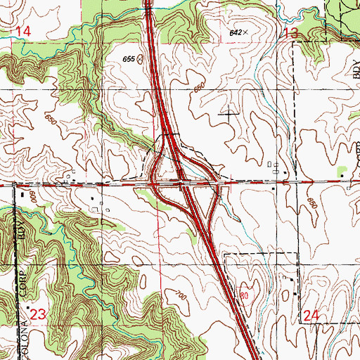 Topographic Map of Interchange 9, IL