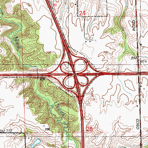 Topographic Map of Interchange 10, IL