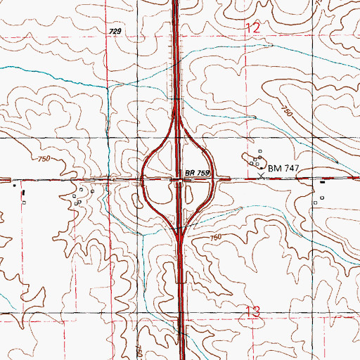 Topographic Map of Interchange 24, IL