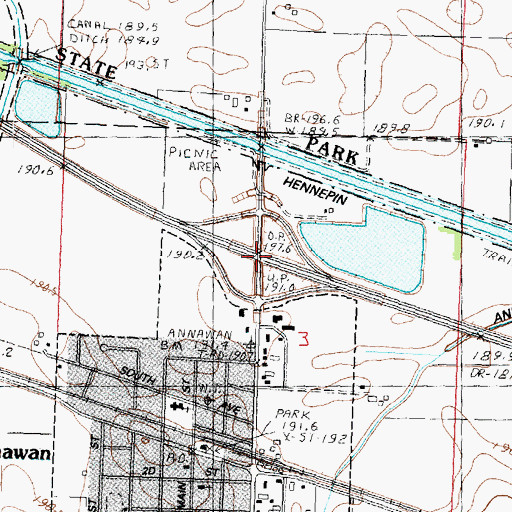 Topographic Map of Interchange 33, IL