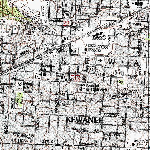 Topographic Map of Ressurrection Church of God in Christ, IL
