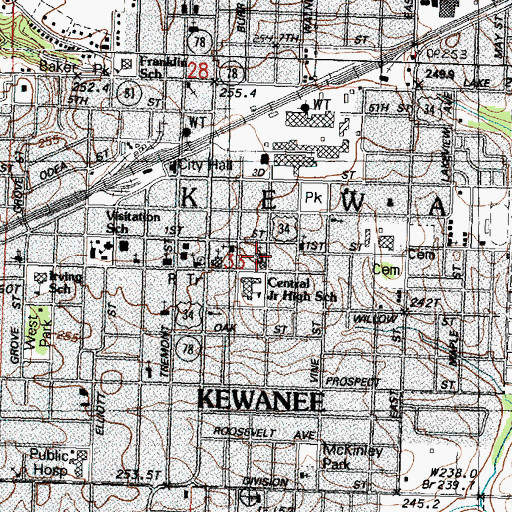 Topographic Map of Saint Pauls Lutheran Church, IL