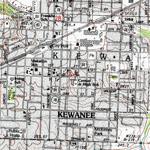 Topographic Map of Saint Pauls Lutheran Elementary School, IL