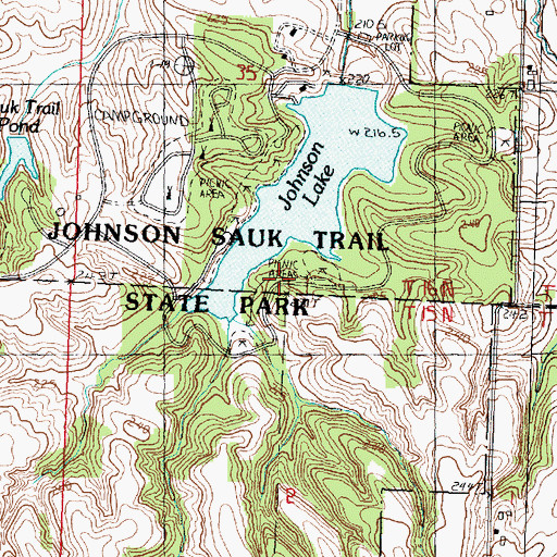 Topographic Map of Singing Bird Picnic Area, IL