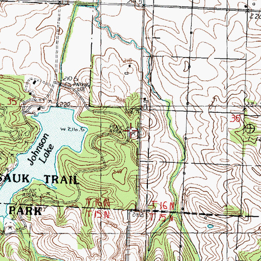 Topographic Map of The Prophets Picnic Area, IL