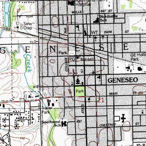 Topographic Map of Trinity Episcopal Church, IL