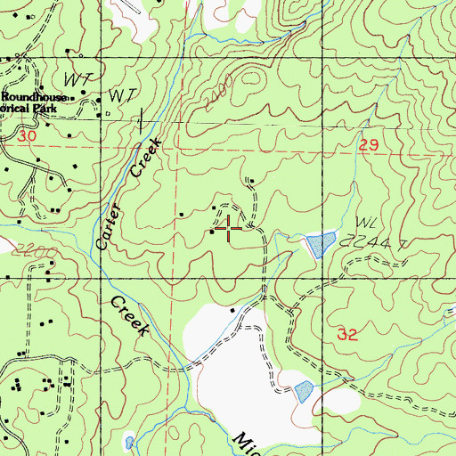 Topographic Map of Ahwahnee Estates, CA