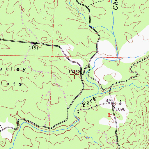 Topographic Map of Bailey Flats (historical), CA