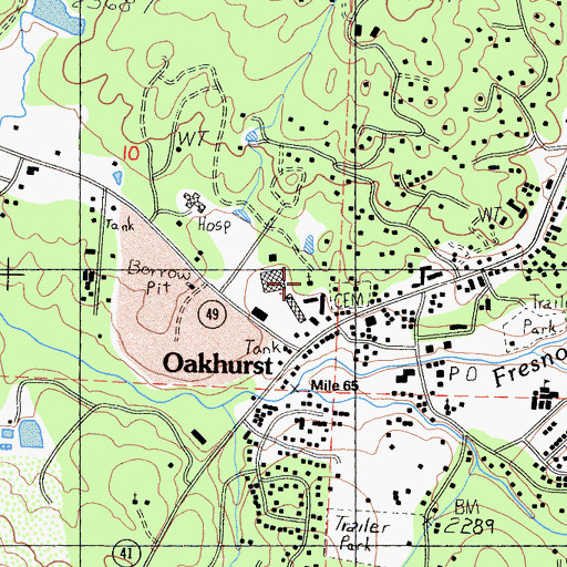 Topographic Map of Christ Episcopal Church, CA