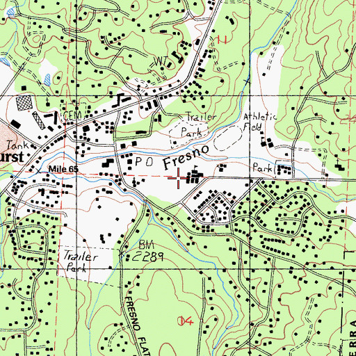 Topographic Map of Oakhurst Elementary School, CA