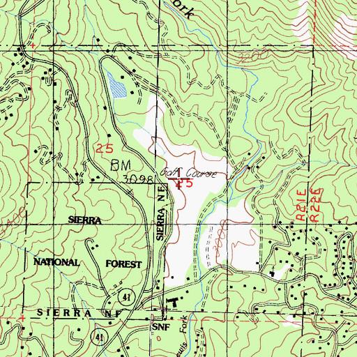 Topographic Map of Sierra Sky Ranch Golf Course, CA