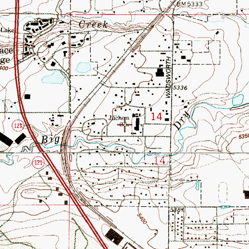 Topographic Map of Jefferson Academy Elementary, CO