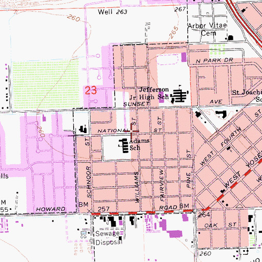 Topographic Map of Church of Christ, CA